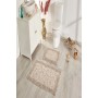 ÇAPA HOME PAMUK 2'Lİ BANYO PASPASI YAPRAK DESEN BEJ 8696474231912